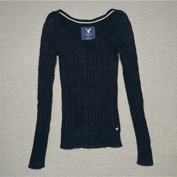 American Eagle Outfitters Sweaters - American Eagle Sweater Womens XS Cable Knit Preppy Twee Y2K Bella Swan